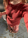 INTO THE EAST 24 Autumn and Winter Wool Blend Asymmetric Knit Top ITE-E1YGAW012RE20TP-HONG Red
